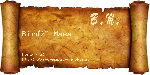 Biró Masa névjegykártya